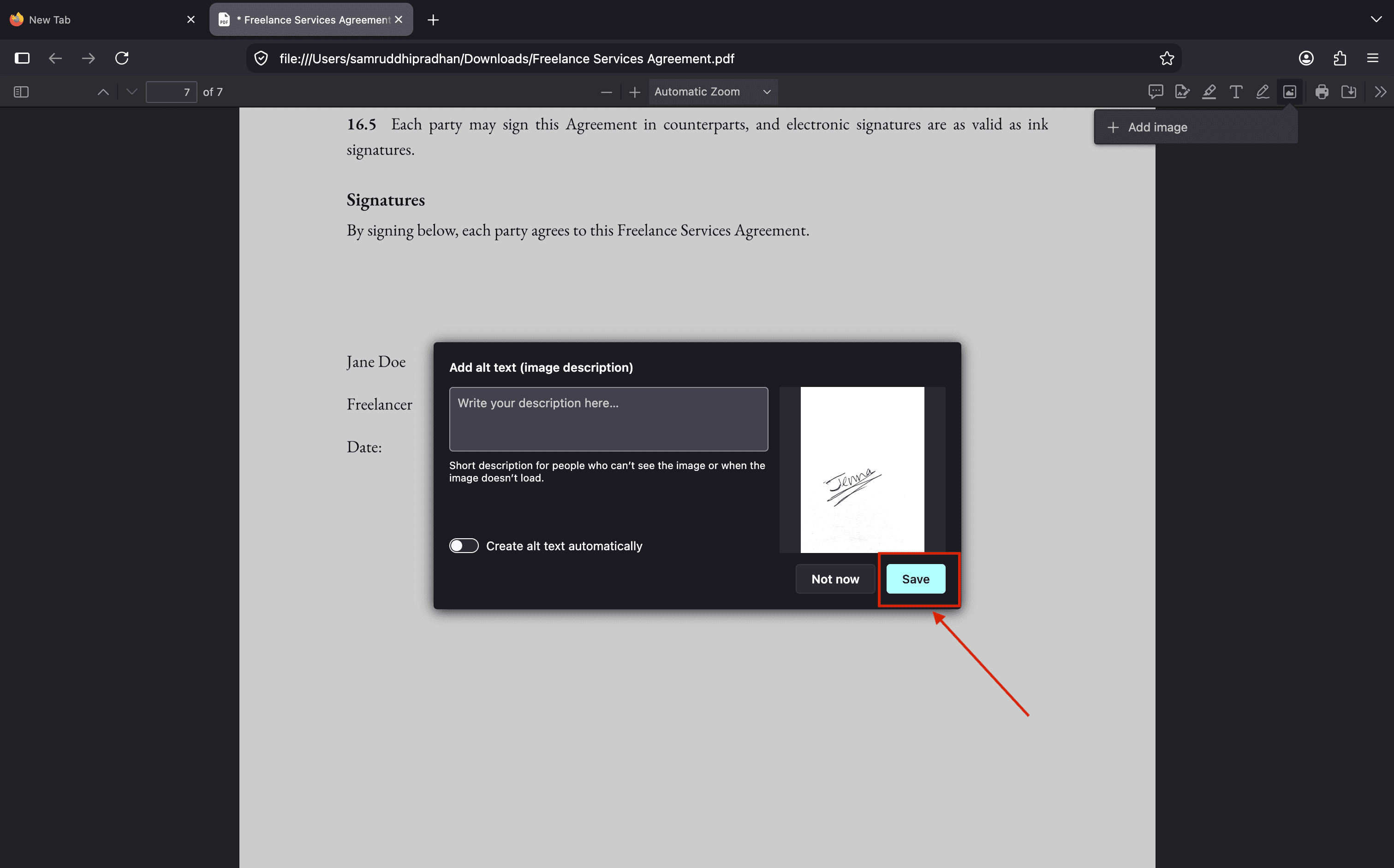 add image icon pres save.png